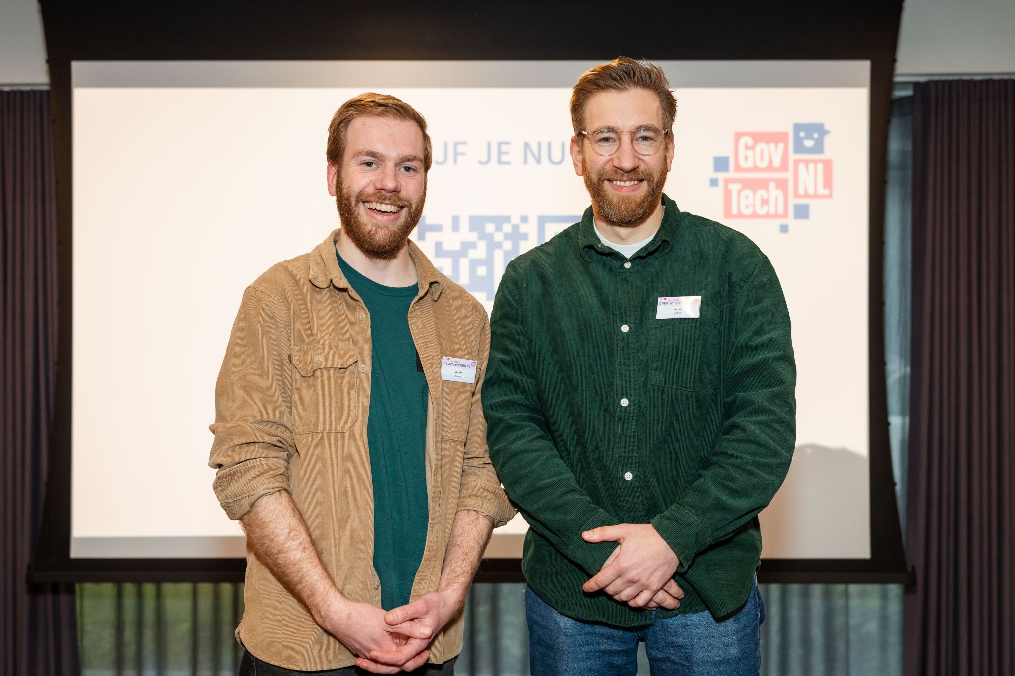 De oprichters van Faiber tijdens een GovTech-evenement